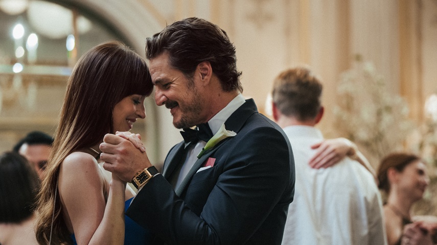Pedro Pascal and Dakota Johnson in Materialists