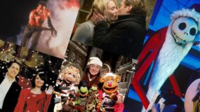 Montage of scenes from Christmas films