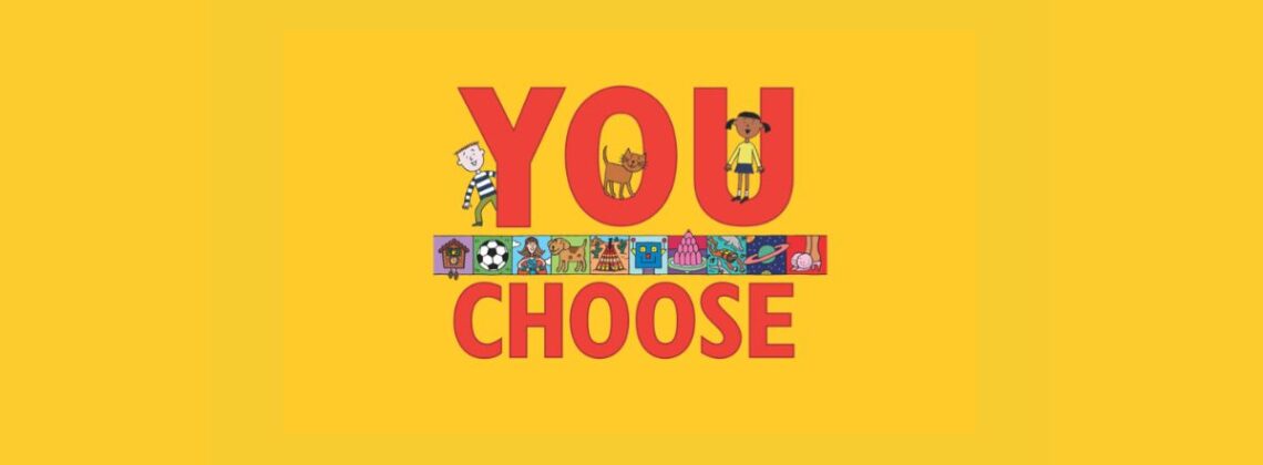 You Choose You Choose. A selection of images including two children and a cat as drawn by illustrator Nick Sherritt.