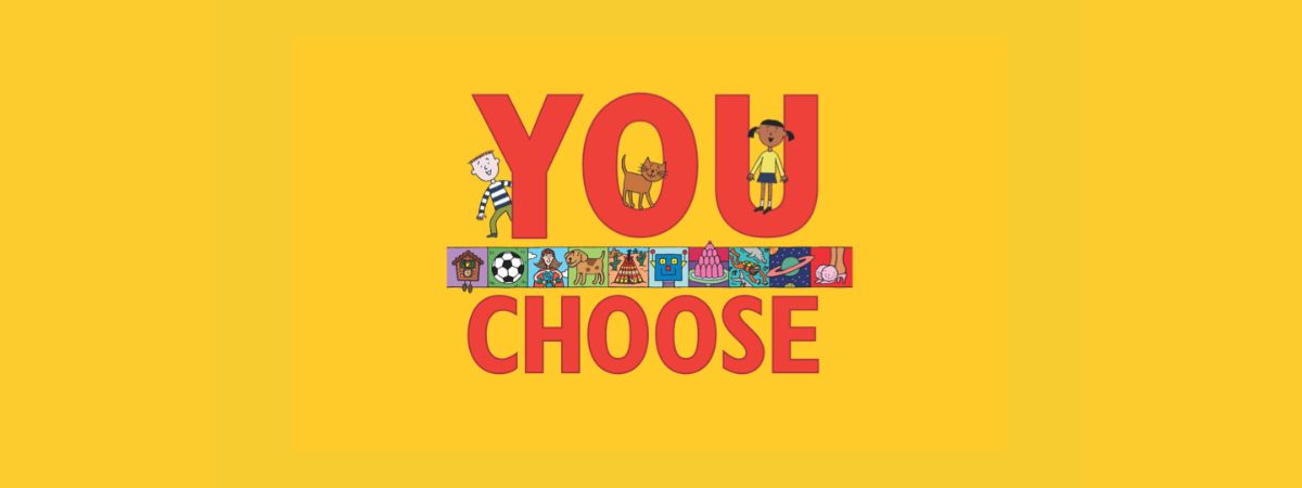 You Choose. A selection of images including two children and a cat as drawn by illustrator Nick Sherritt.