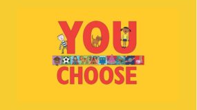 You Choose. A selection of images including two children and a cat as drawn by illustrator Nick Sherritt.